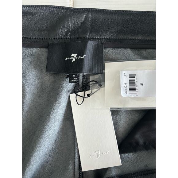 7 FOR ALL MANKIND FAUX LEATHER EASY TROUSER IN BLACK NWT SIZE 31 - Picture 8 of 10